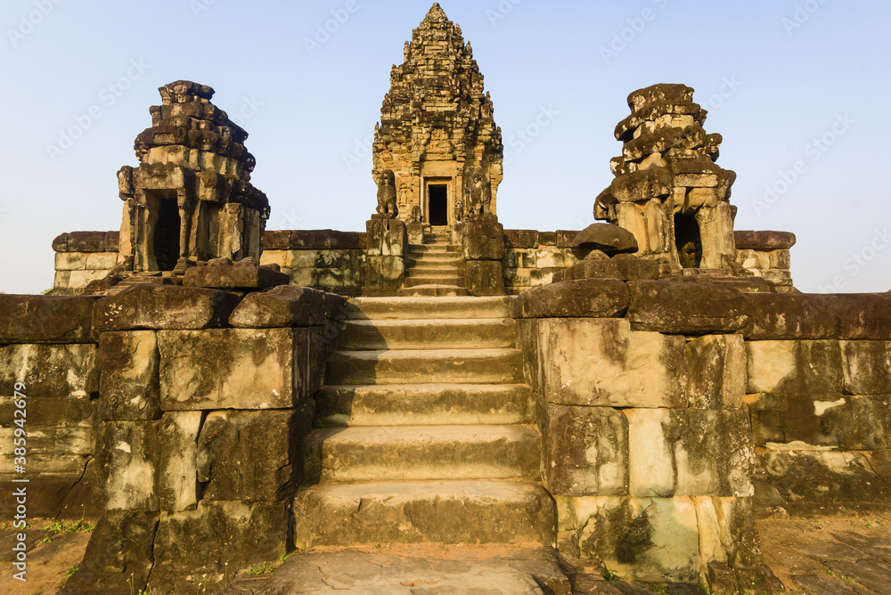 Naklejka premium The five-level temple mountain Bakong is located near the city of Siem Reap in Cambodia