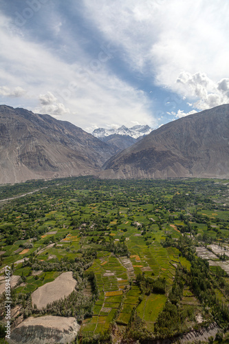 vertical landscape of shigar valley ghanche district, gilgit baltistan, Pakistan  photo