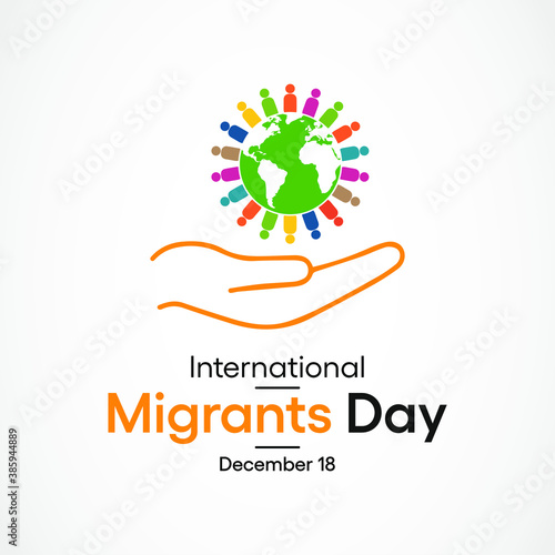 Vector illustration on the theme of International Migrants day observed each year on December 18th across the globe.