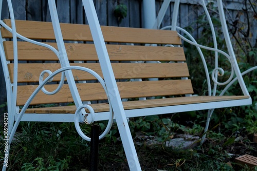 Wallpaper Mural wooden bench in the garden Torontodigital.ca