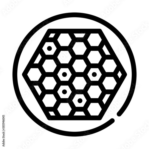 nuclear reactor with fuel rods line icon vector illustration