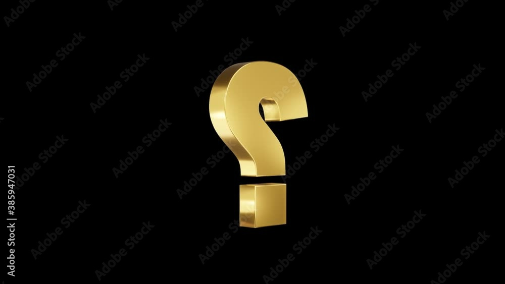 Question Mark Rov 3D question mark icon spinning. Alpha channel. Seamless looping. Stock ...