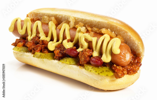 Chili Con Carne Hot Dog - Isolated