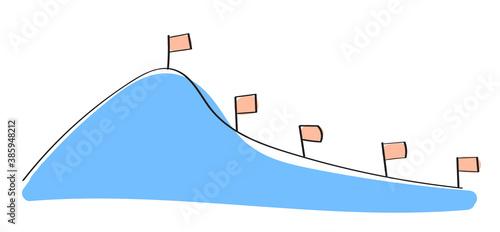 山とゴールのイラスト