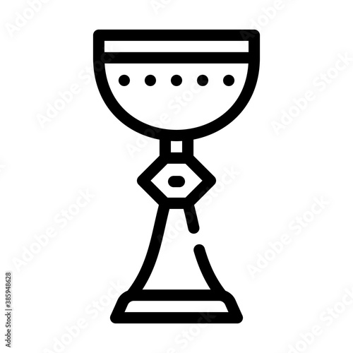 cup goblet line icon vector black illustration