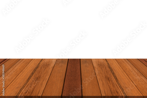 Wood table or wood floor on white background.