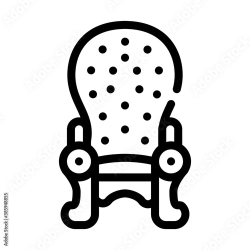 king throne line icon vector black illustration