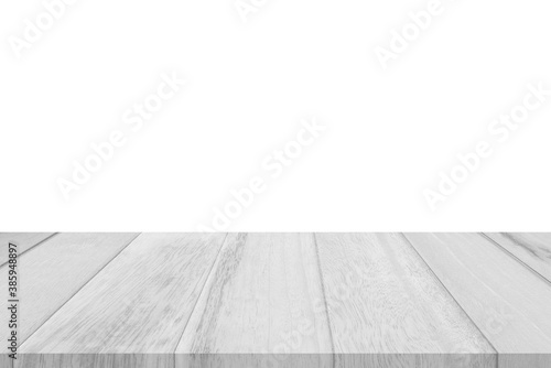 Wood table or wood floor on white background.