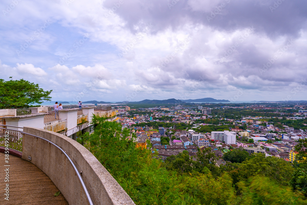 Fototapeta premium Khao Rang viewpoint see View Phuket City Thailand.