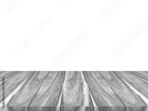 Wood table or wood floor on white background.