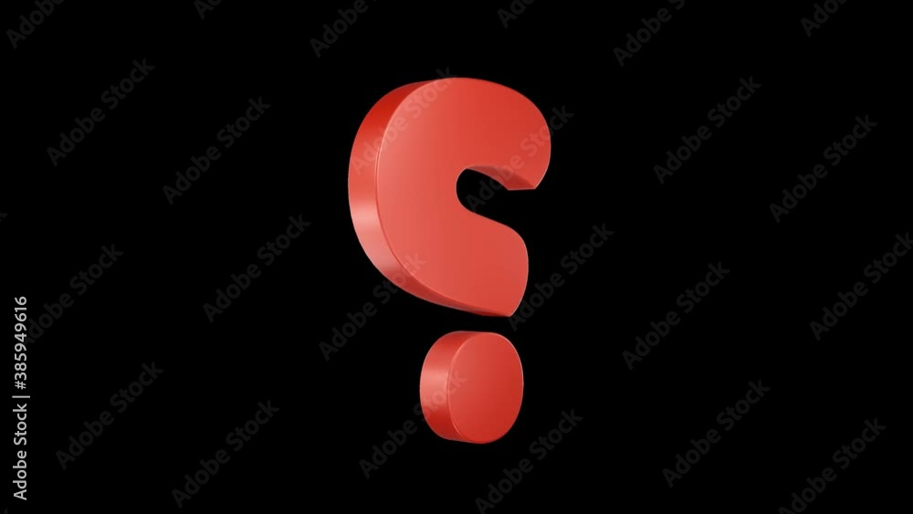 3D question mark icon spinning. Alpha channel. Seamless looping. 3D question mark icon spinning. Alpha channel. Seamless looping.