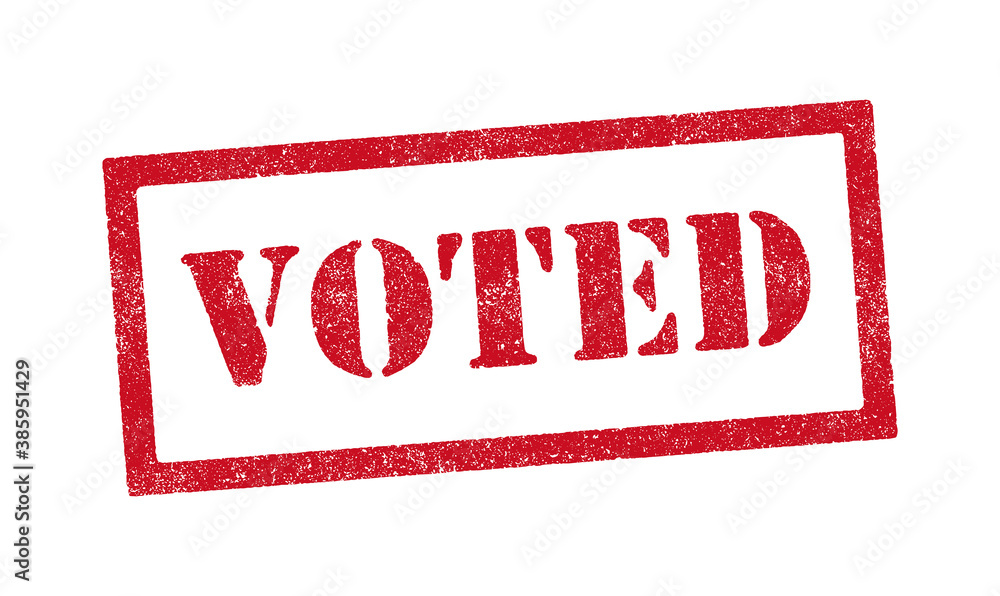 Vector illustration of the word Voted red ink rubber stamp Vector illustration of the word Voted red ink rubber stamp