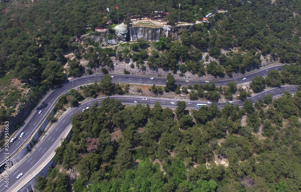 Aerial View Road and Forest Kepez Antalya/Turkey Aerial View Road and Forest Kepez Antalya/Turkey