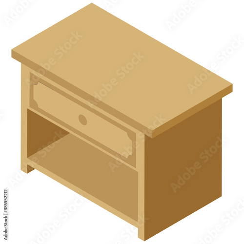 
A wooden chest of drawers to store files and other things
