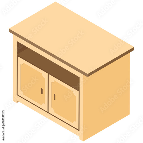 
A wooden chest of drawers to store files and other things
