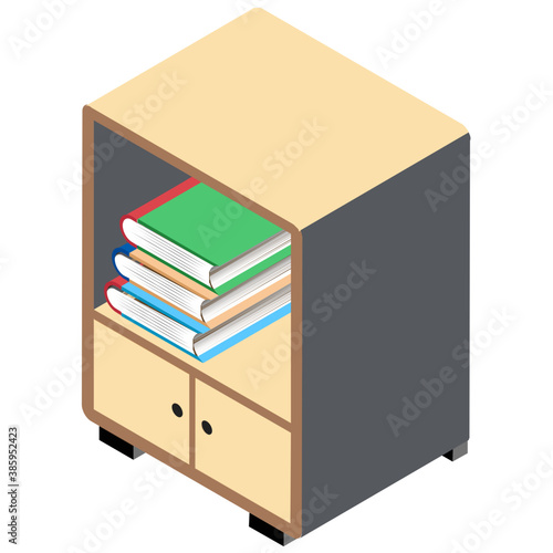 
A wooden chest of drawers to store files and other things
