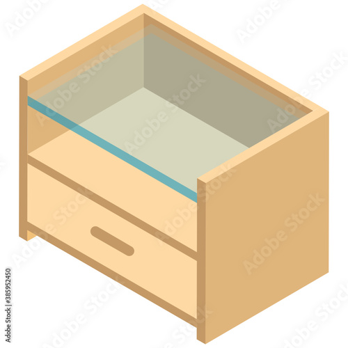 
A wooden chest of drawers to store files and other things
