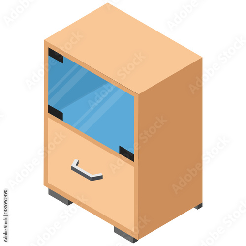 
A wooden chest of drawers to store files and other things
