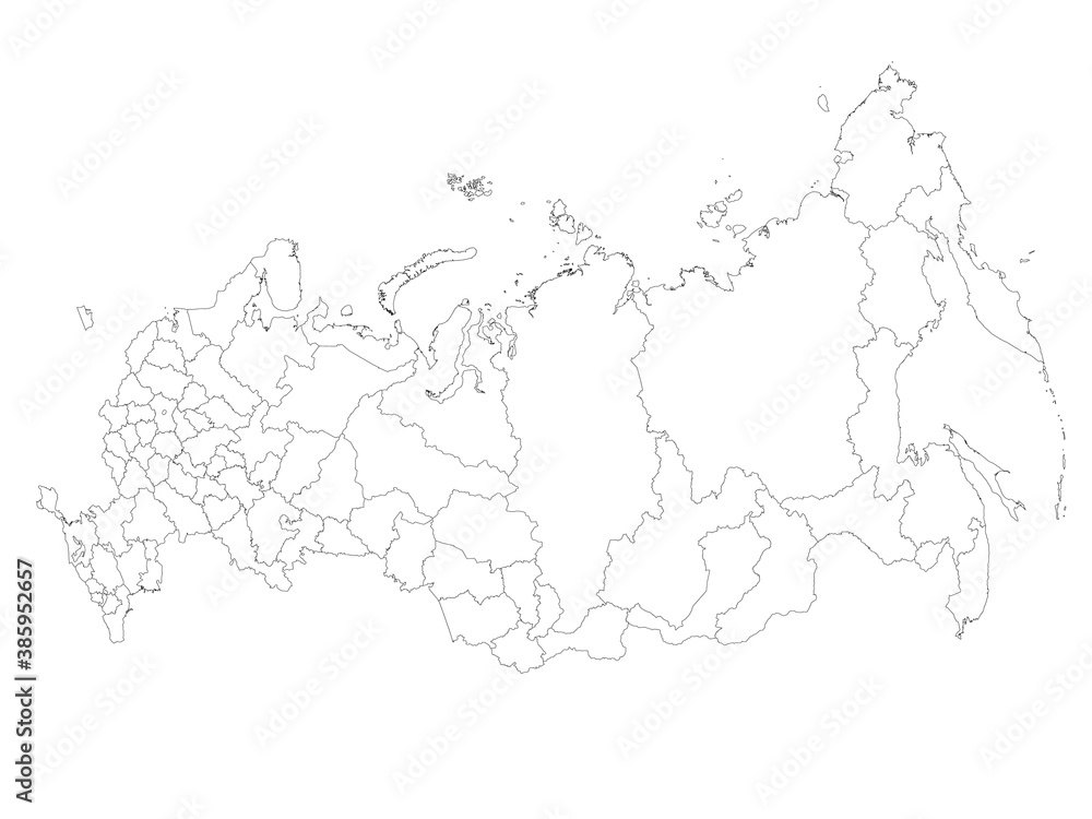 Russia - political map of federal divisions