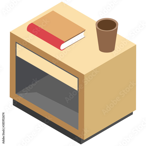 
A wooden chest of drawers to store files and other things
