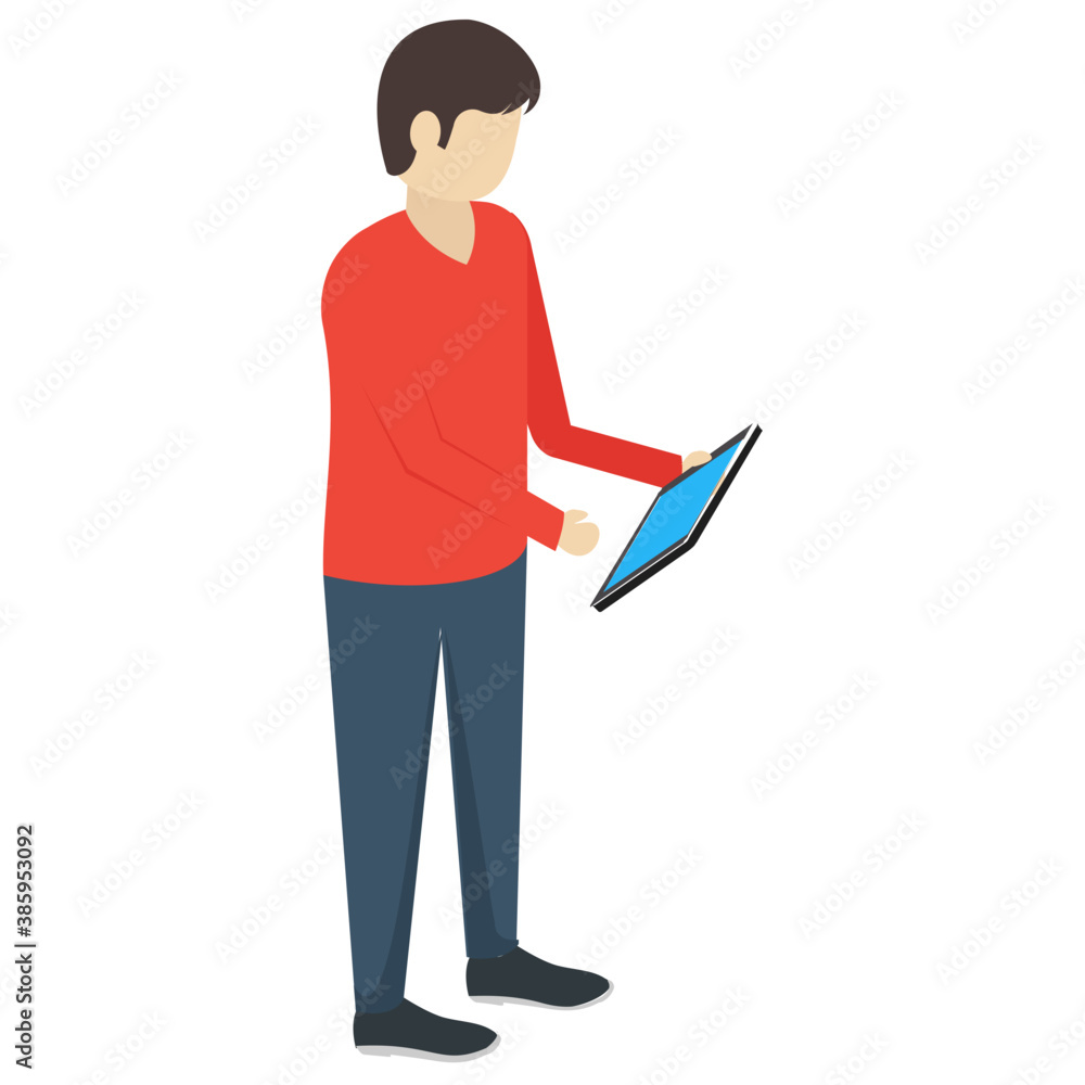 
A student is ready for school by wearing school bag 
