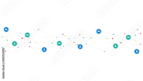 Vector illustration of connecting people and communication concept, social network.