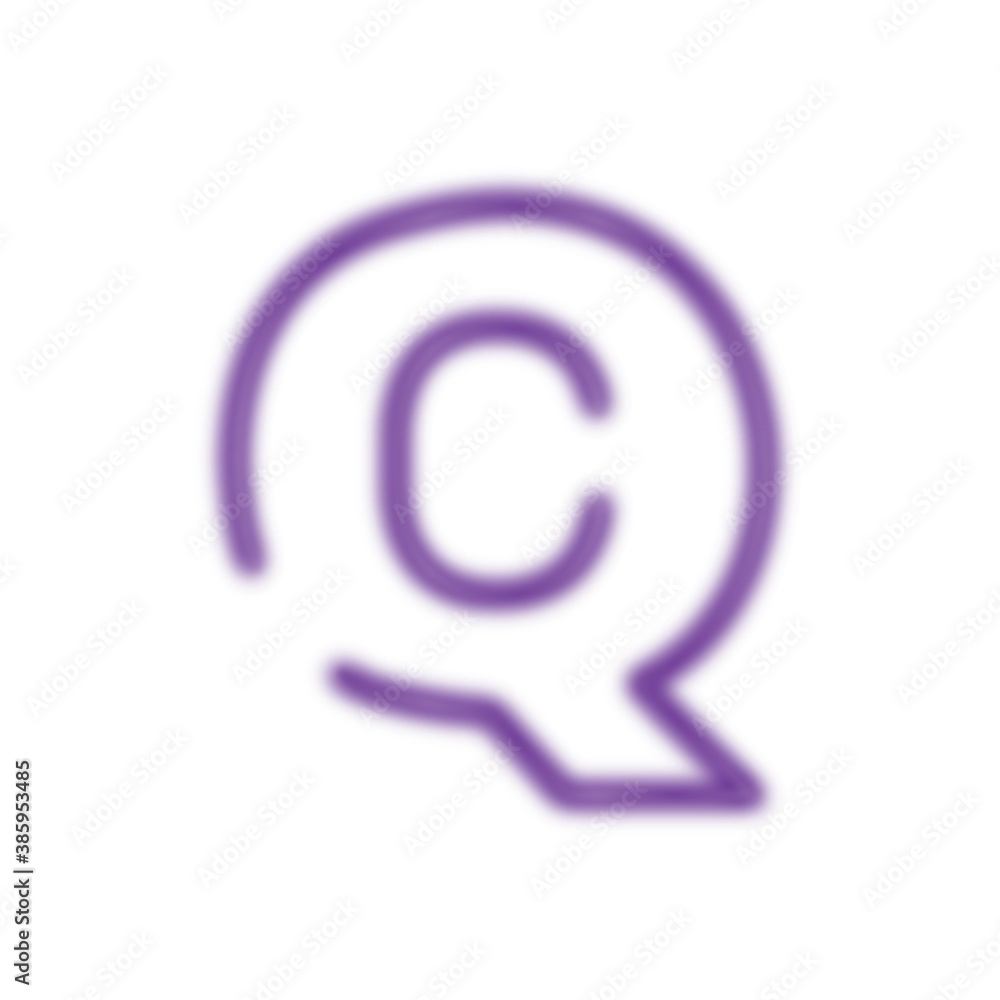 
Neon letter having capital q shape
