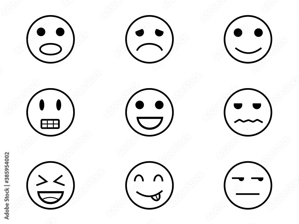 Circle Of Emojis Showing different emotions-Vector illustration. Circle Of Emojis Showing different emotions-Vector illustration.