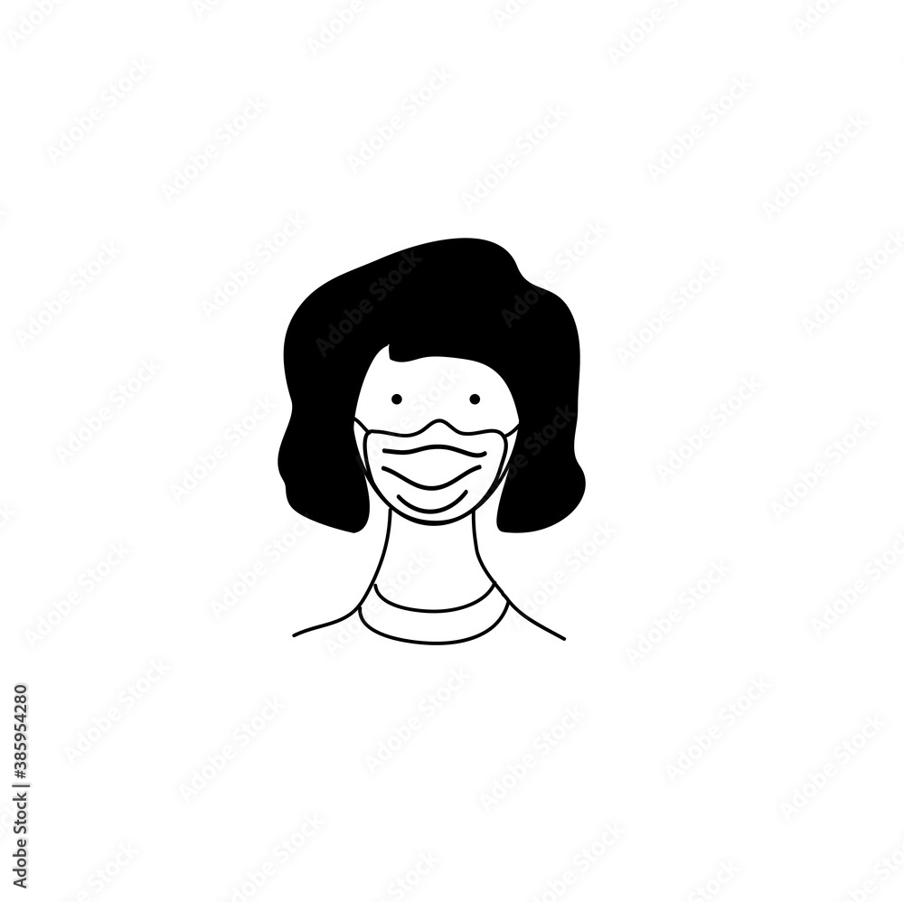 Woman in a face mask icon, pictogram, concept of prevention of infectious diseases, coronavirus. Be safe. Woman in a face mask icon, pictogram, concept of prevention of infectious diseases, coronavirus. Be safe.
