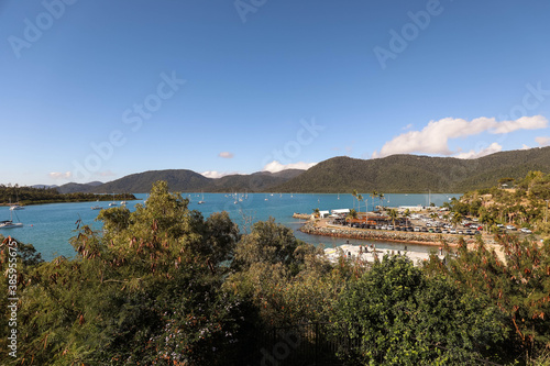 A vibrant day by the beach in Shute Harbour in the Whitsudays, Queensland Australia