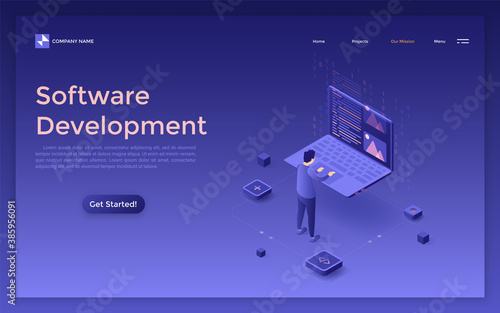 Isometric Vector Landing Page