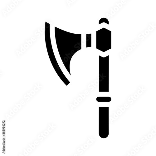 ax weapon glyph icon vector black illustration