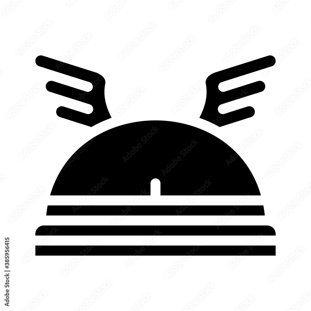 winged viking helmet glyph icon vector illustration winged viking helmet glyph icon vector illustration