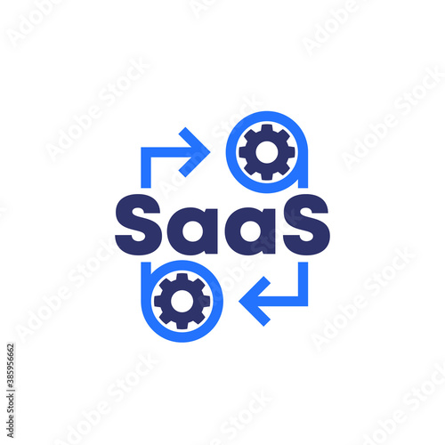 Saas, Software as a service icon with gears