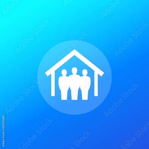 tenants and house icon, vector
