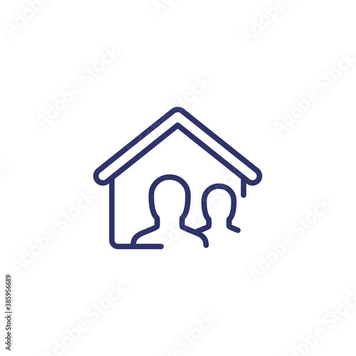 tenants line icon on white