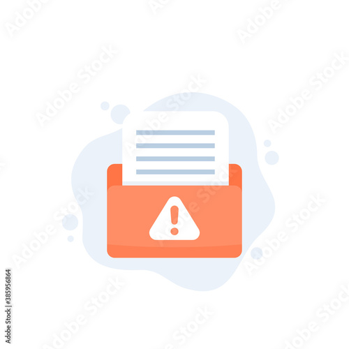 important documents icon, flat vector