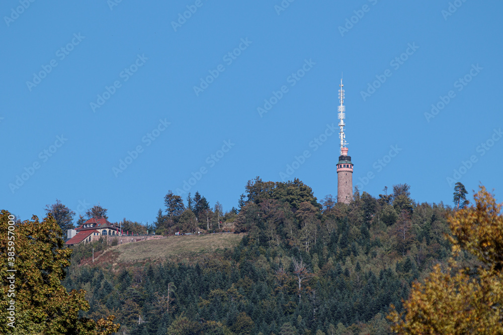 tv tower in the mountains