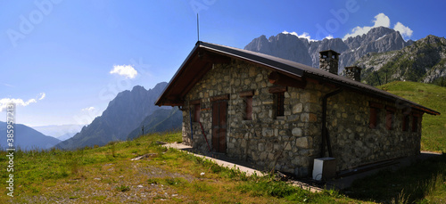 Panoramic view of a mountain house