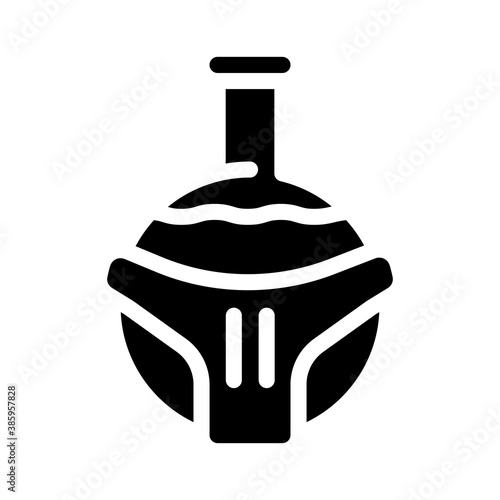 flask with liquid glyph icon vector illustration