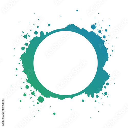 modern circle frame blue and splash vector design