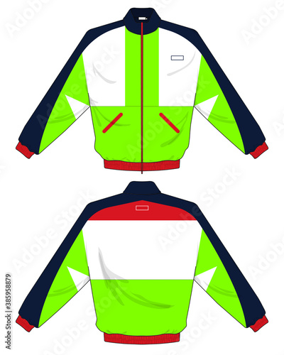 retro vintage windbreaker hoodie jacket template