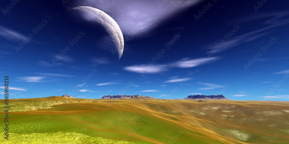 Alien Planet. Mountain. 3D rendering Alien Planet. Mountain. 3D rendering
