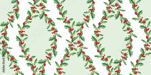Holly Branches Seamless Garland