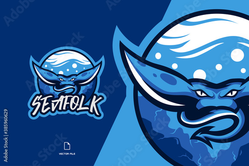 stingray mascot logo illustration for sport game team