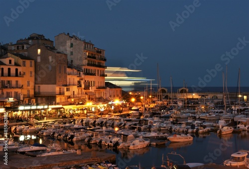 port of bastia corsica france by night