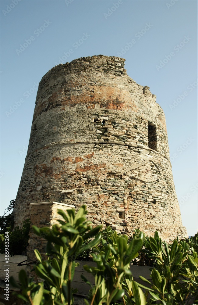 ancient tower in Erbalunga Corsica France