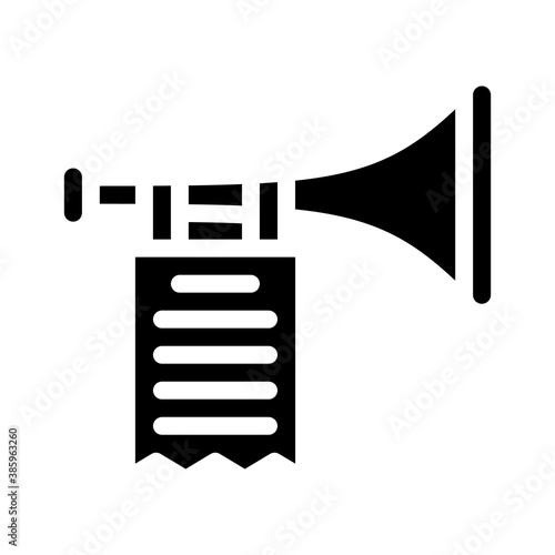 trumpet fanfare glyph icon vector black illustration