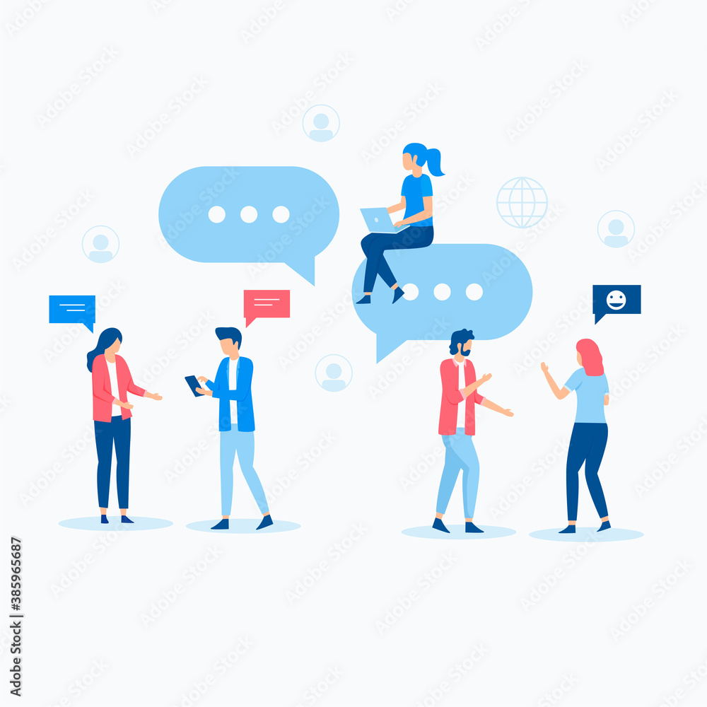 Flat illustration of internet forum concept. Illustration for websites, landing pages, mobile applications, posters and banners. Flat illustration of internet forum concept. Illustration for websites, landing pages, mobile applications, posters and banners.