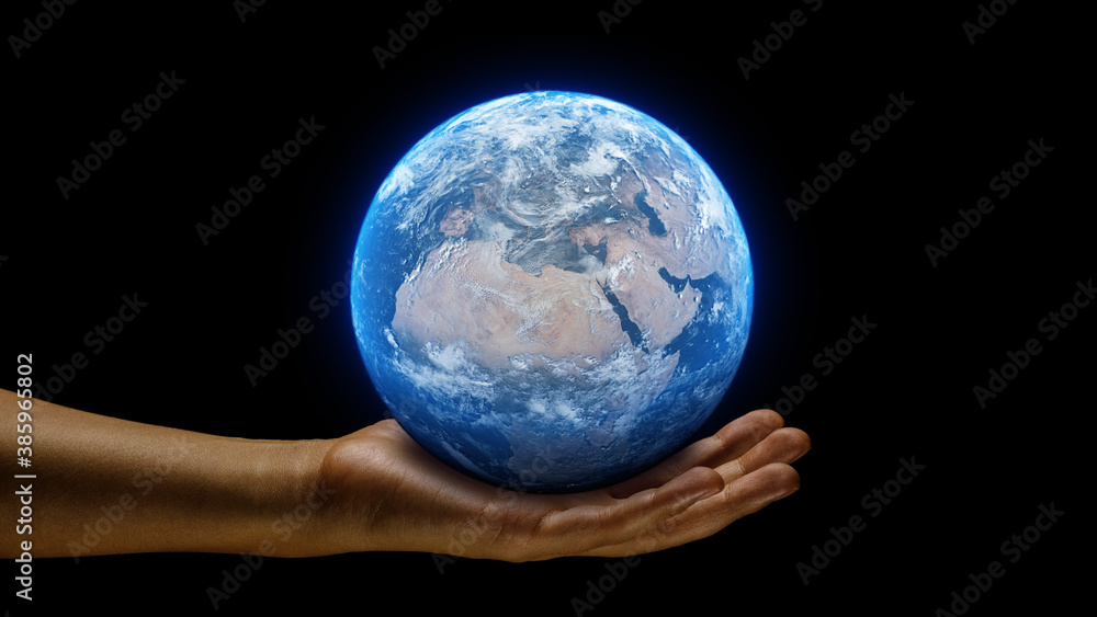 Hand holding a realistic earth planet. Ruling power concept using earth on hands. World globe asia to europe. Hand holding a realistic earth planet. Ruling power concept using earth on hands. World globe asia to europe.